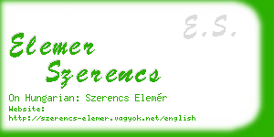 elemer szerencs business card