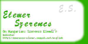 elemer szerencs business card